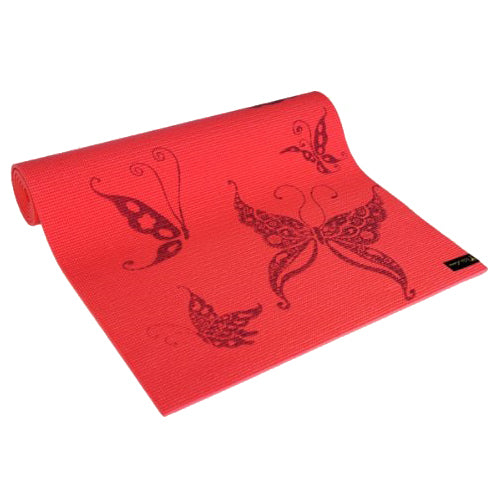 WL Coral Butterfly Yoga & Pilates Mat - Live Well