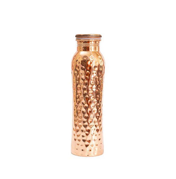 FL Copper Bottle Hammered Curve 900ml - Live Well