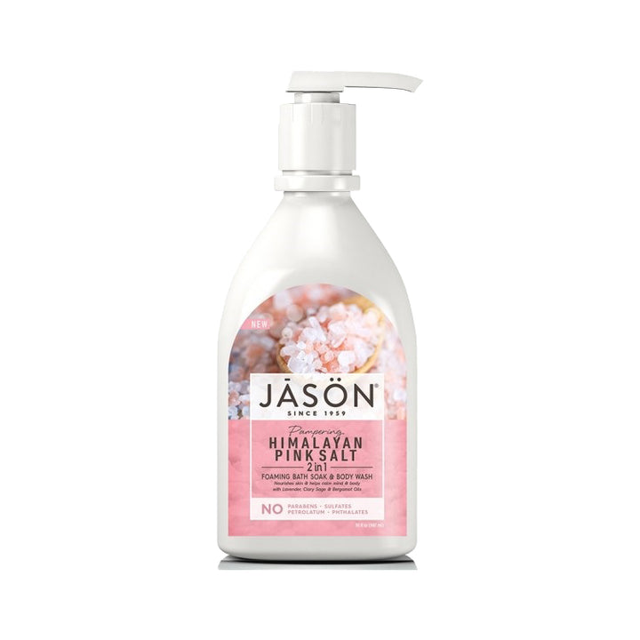 JS Pamprng Himalyan Pink Salt 2-In-1 Foaming & Body Wash 887ml - Live Well