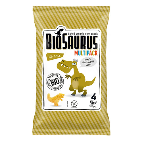 MC Biosaurus Corn Snack Multipack Cheese 4x15g - Live Well