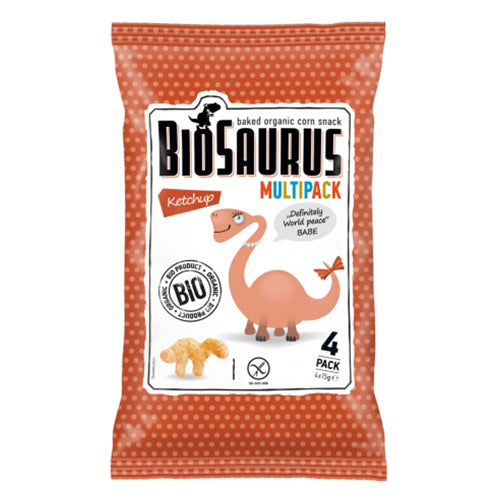 MC Biosaurus Corn Snack Multipack Ketchup 4x15g - Live Well