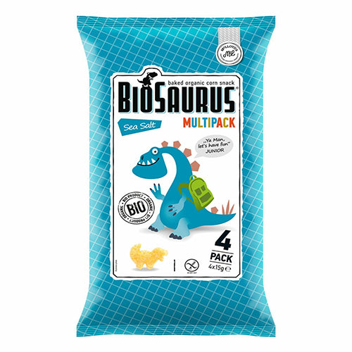 MC Biosaurus Corn Snack Multipack Seasalt 4x15g - Live Well