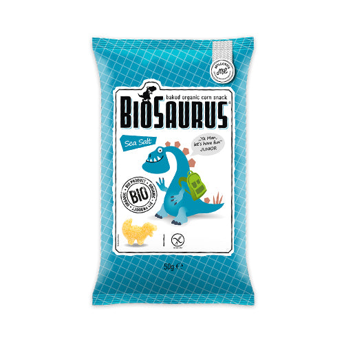 MC Biosaurus Corn Snack Seasalt 50g - Live Well