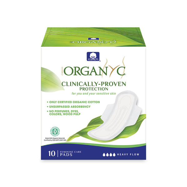 OG Sanitary Pads Heavy Flow (100% Cotton) 10CT - Live Well