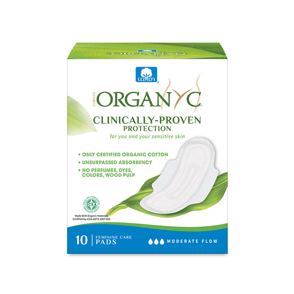 OG Sanitary Pads Moderate Flow (100% Cotton) 10CT - Live Well