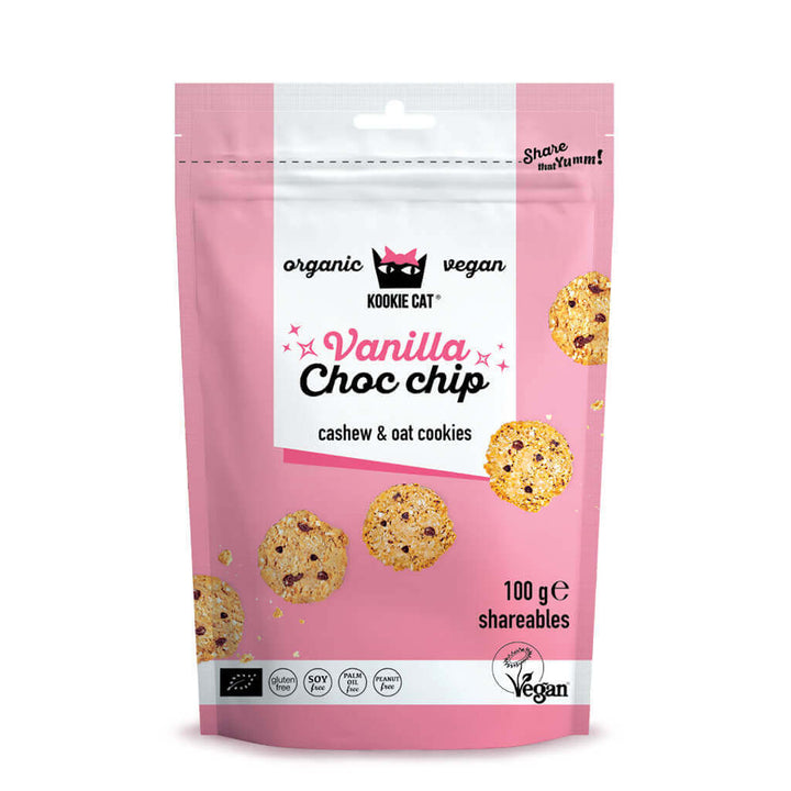 SO Kookie Cat Mini Cookies Vanilla Choc Chip 100g - Live Well