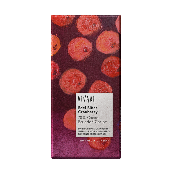 Vivani Vegan Superior Dark With Cranberry 100g - Live Well