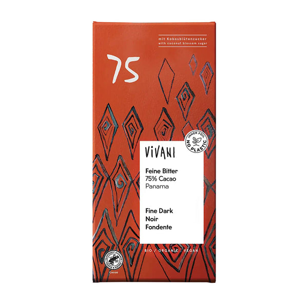 Vivani Fine Dark 75% Panama 80g - Live Well