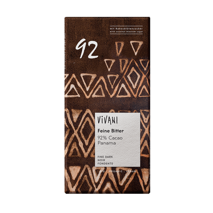 Vivani Vegan Fine Dark 92% Cocoa With Coconut Blossom Sugar 80g - Live Well