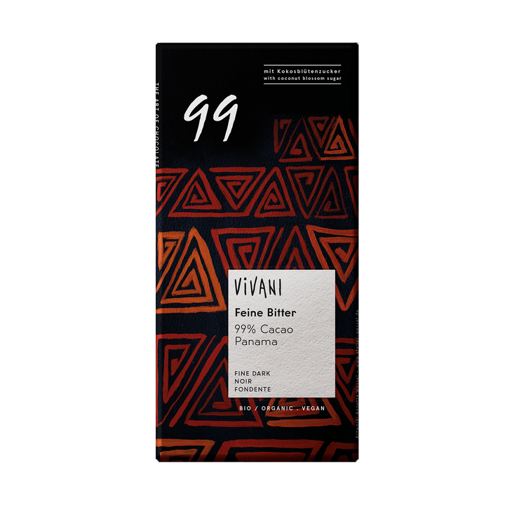 Vivani Vegan Fine Dark Chocolate 99% Cocoa 80g - Live Well