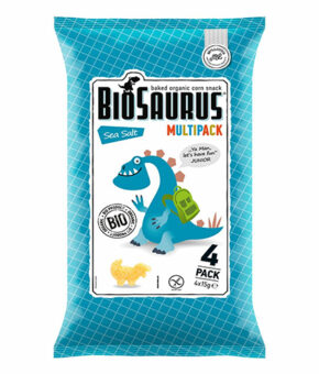 MC Biosaurus Corn Snack Multipack Seasalt 4x15g